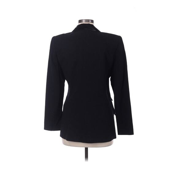 VTG vergianni Black Satin Tuxedo Jacket Blazer Gold Rhinestone Buttons 6 - Picture 2 of 4